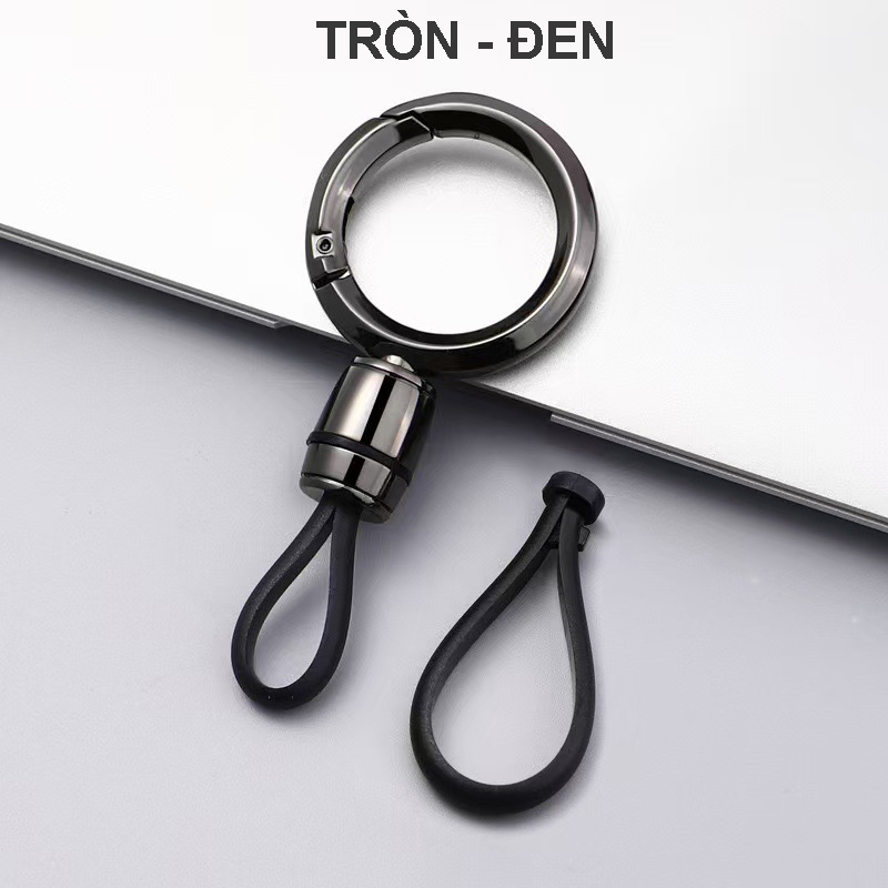 Móc treo chìa khóa ô tô đeo thắt lưng Elip, hình tròn có khóa
