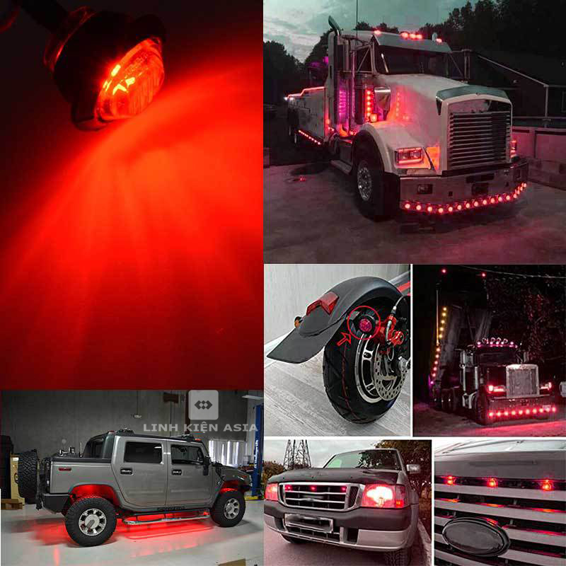 Đèn Led Gắn Hông, Sườn xe, Gầm Ô Tô Xe Tải 12-24v Chống Nước
