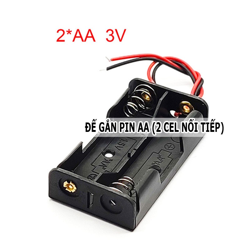 Đế gắn pin AA - khay đựng pin nối tiếp có dây đế lò xo gắn pin AA