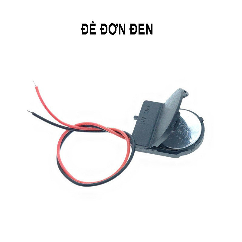 Đế nhựa gắn pin nút có công tắc CR2032 LIR2032 có dây và nắp đậy, hộp đựng pin cút áo