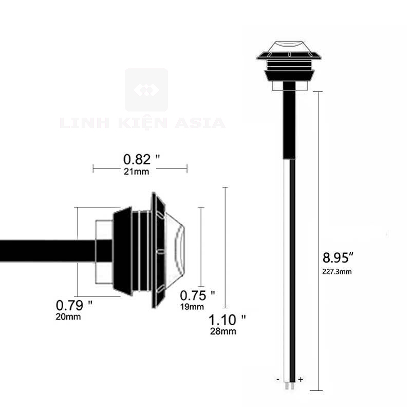 Đèn Led Gắn Hông, Sườn xe, Gầm Ô Tô Xe Tải 12-24v Chống Nước