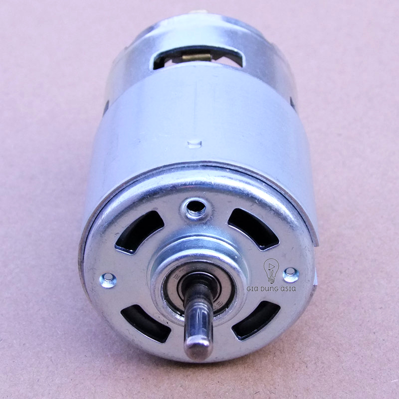 Động cơ 775 mạnh mẽ trục tròn có bạc đạn và quạt tản nhiệt - điện áp DC 12-30V