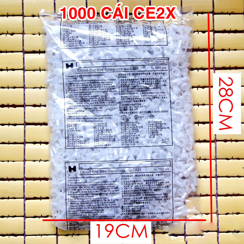 Bịch 1000 đầu COS CE nối dây điện âm tường siêu nhanh