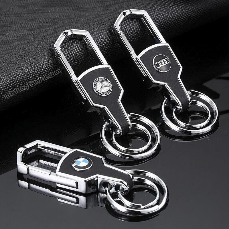 Móc treo chìa khóa có logo thương hiệu ôtô, xe hơi, xe máy cao cấp, không gỉ