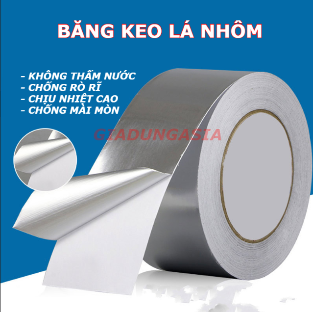Băng keo lá nhôm DÀI 5 MÉT chịu nhiệt cao cách nhiệt, chống thấm mặt bếp, chống ẩm