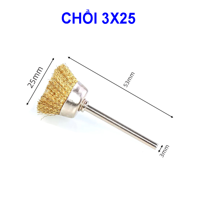 Bàn chải dây đồng gắn máy khoan mini dùng đánh bóng