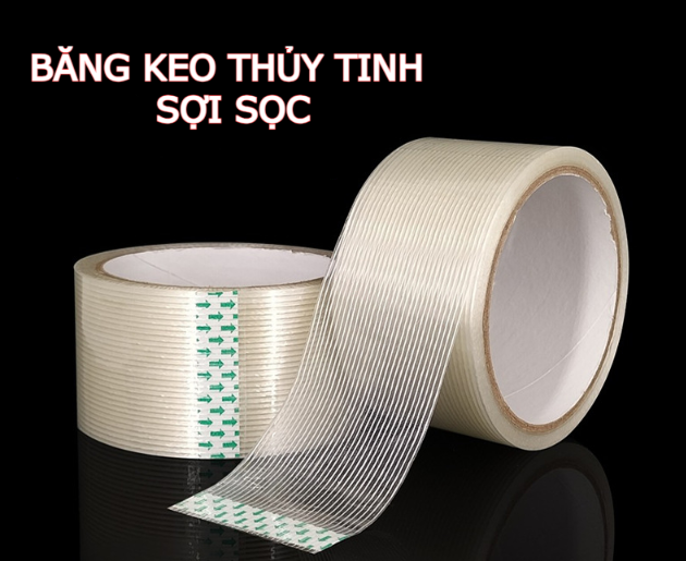 Băng keo 1 mặt sợi thủy tinh sọc và lưới dài 20 mét