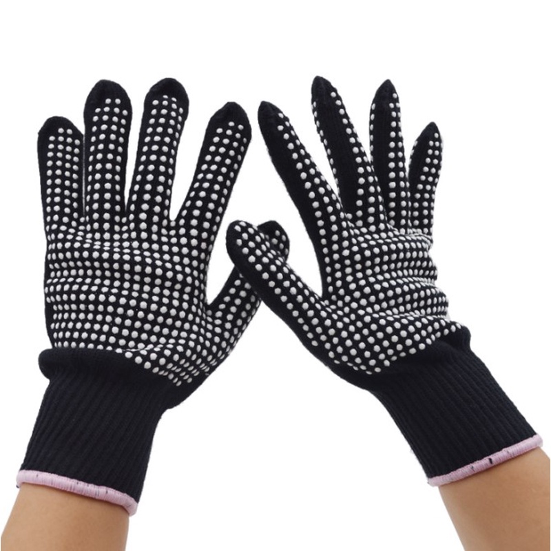 Găng tay cách nhiệt chống bỏng - chống trượt chấm bi (1 cặp)