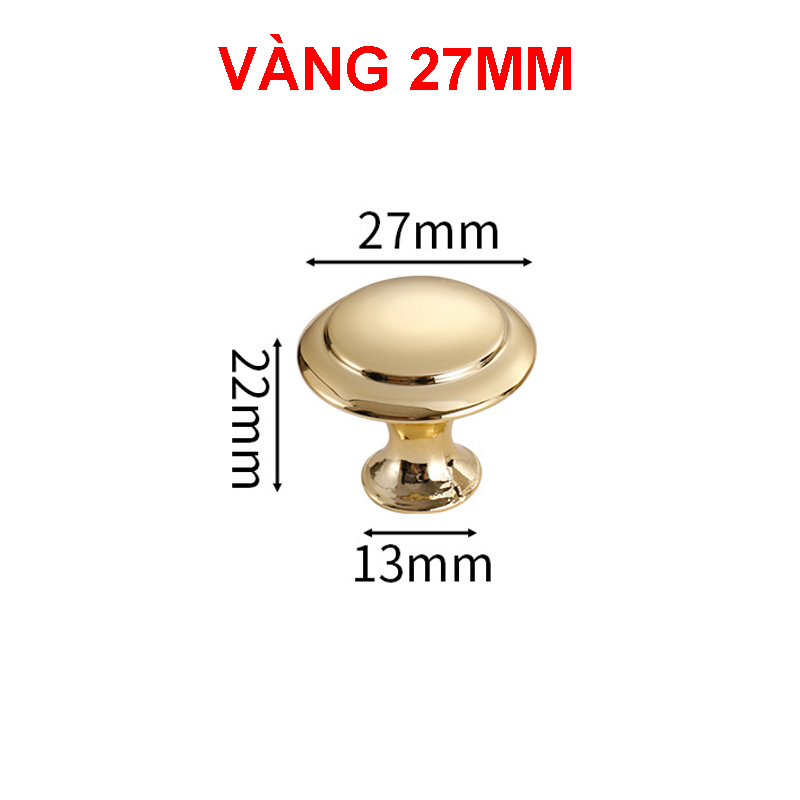 Tay nắm tủ tròn phi 27mm thép không gỉ, núm kéo hộc tủ xi mạ sáng bóng