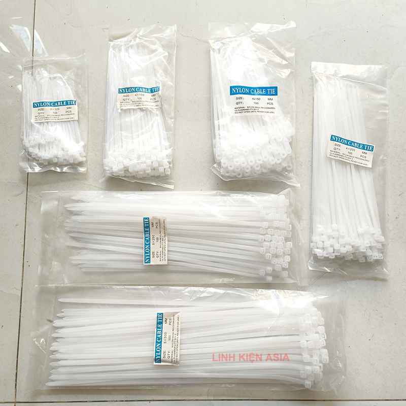 Bịch 100 sợi dây rút nylon tự khóa siêu bền bỉ chịu lạnh