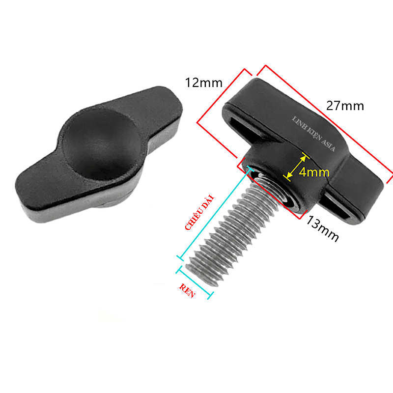 Bulong vặn đầu chữ Z Núm vặn điều chỉnh Vít tay cầm đầu nhựa hình chữ T