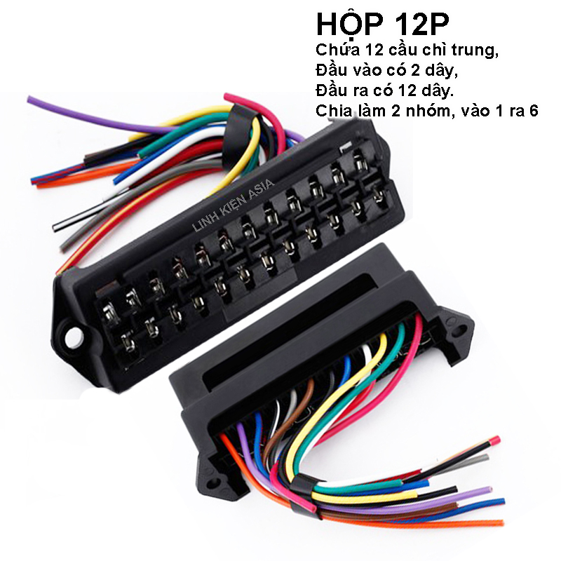 Hộp cầu chì (gắn loại cầu chì trung) có dây to đủ tải