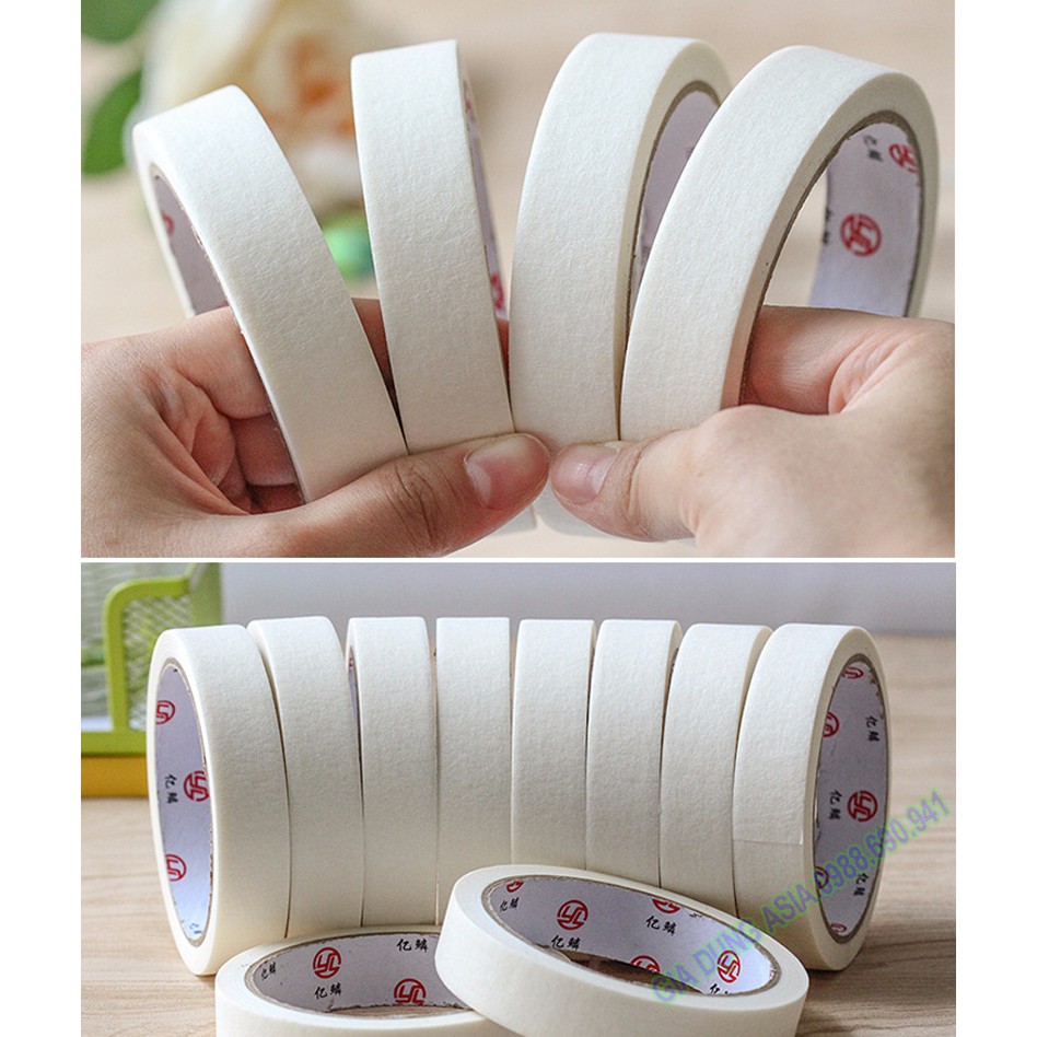 Băng keo giấy - băng dính giấy ghi chú, cố định, dán viền tranh vẽ