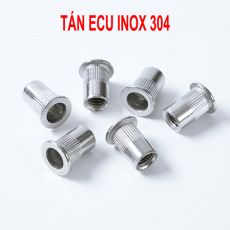 Combo 5-10 tán ecu rút INOX 304 size M3 M4 M5 M6 M8 M10 không gỉ