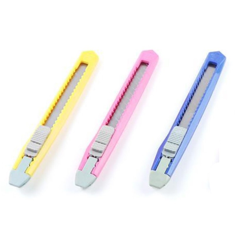 Dao rọc giấy mini nhỏ gọn tiện lợi cán nhựa an toàn chọn màu sắc