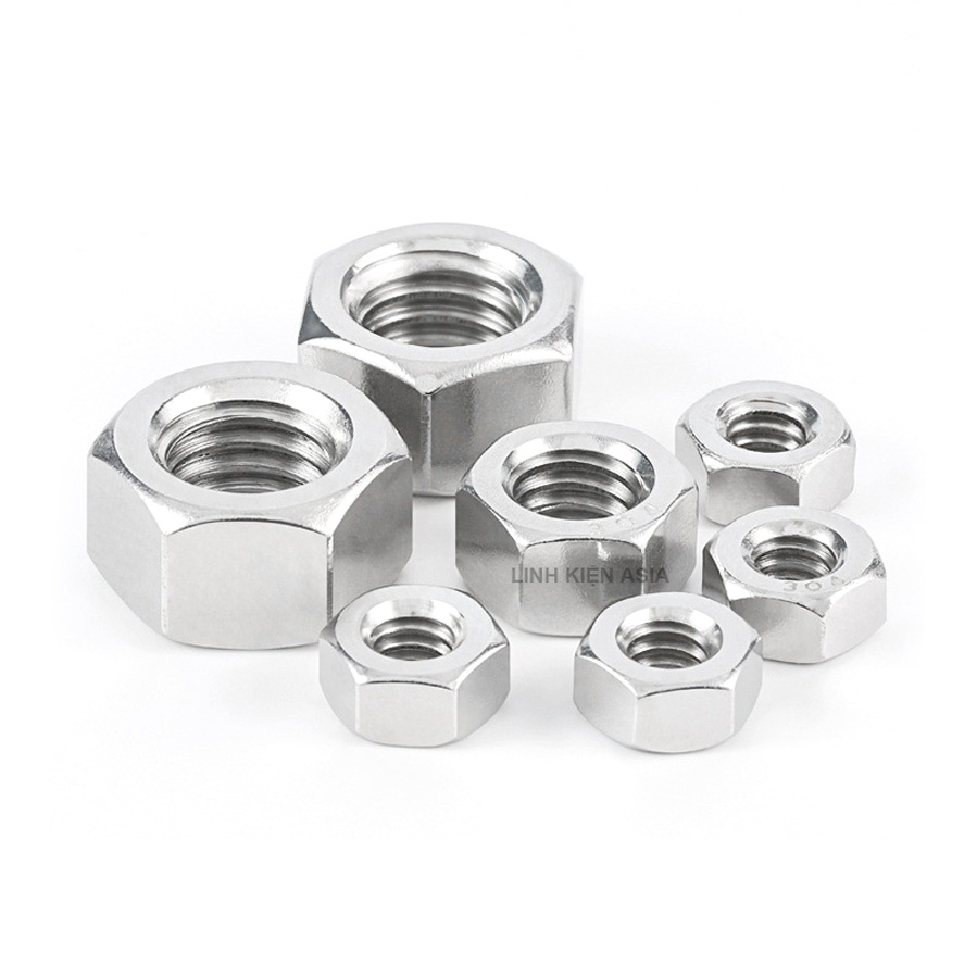 Đai ốc lục giác bằng thép không gỉ 304 DIN934