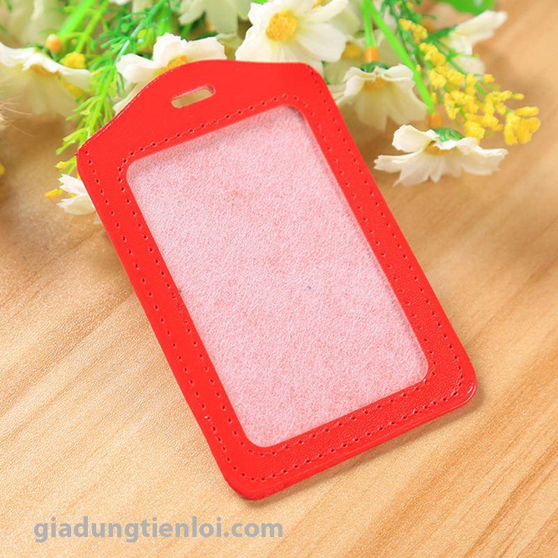 Bao da đựng thẻ dọc 5.4x8.5cm - thẻ đeo bằng da 1 mặt DỌC