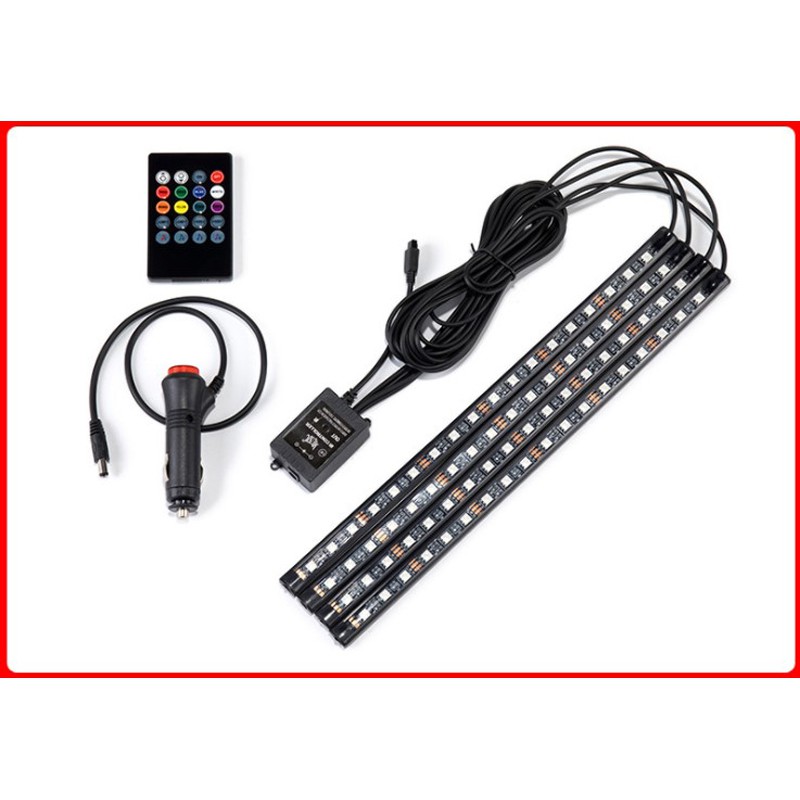 Đèn trang trí có remote đổi màu gầm ghế ô tô, trang trí bể cá 72 LED - USB 5V
