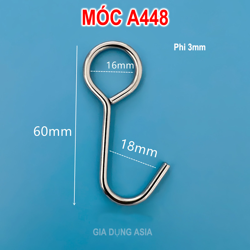 Combo 10 móc treo thép không gỉ (inox), móc treo trang trí trong nhà