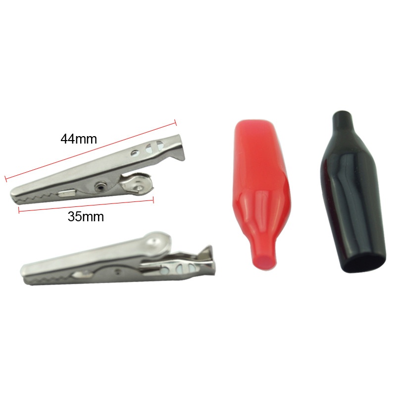 Cặp đầu kẹp cá sấu đỏ + đen