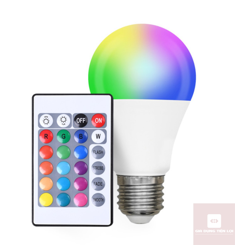 Bóng đèn đổi màu RGB 220V remote điều khiển từ xa đuôi vặn E27