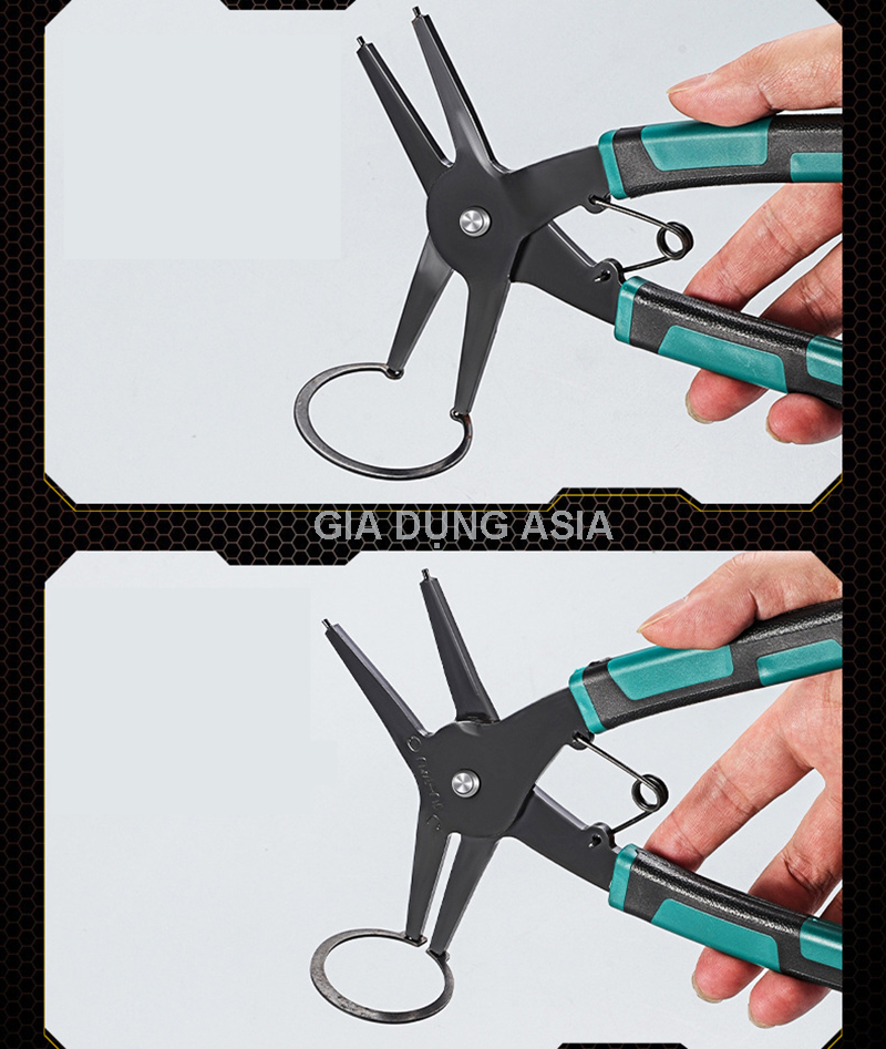 Kìm kết hợp mở phe trong và ngoài đa năng, kềm tháo lắp vòng chặn phe gài