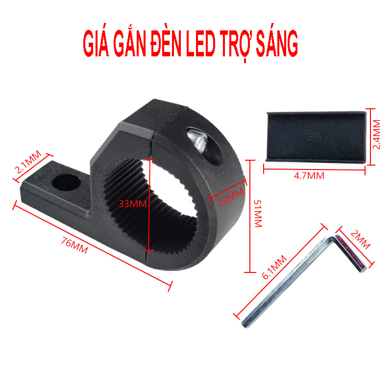 Giá đỡ gắn đèn trợ sáng kẹp ghi đông đường kính 30mm