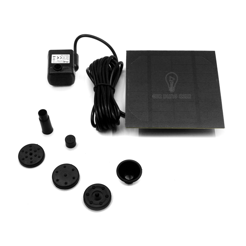 Máy bơm năng lượng mặt trời trang trí hòn non bộ bể cá - đài phun nước mini