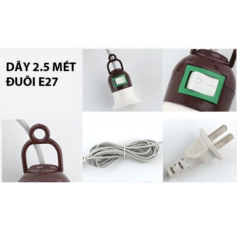 Đuôi Đèn E27 Có Dây dài 4.5 Mét - Công Tắc on off