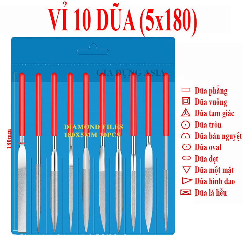 Vỉ 10 dũa – trợ thủ đắc lực cho anh em DIY, thợ kỹ thuật, handmade, sửa chữa chi tiết nhỏ