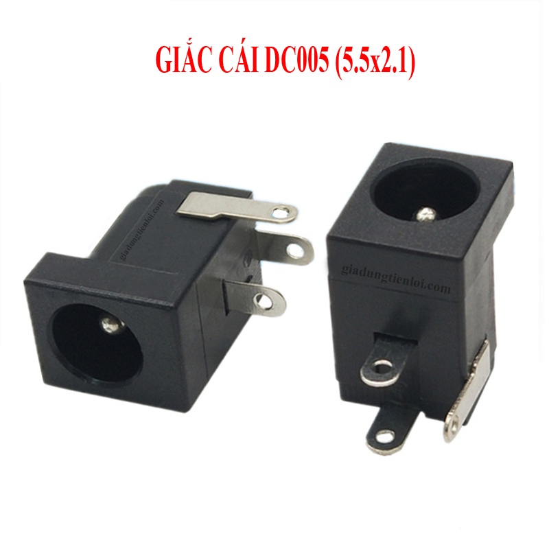Combo 3 giắc nguồn DC-005 5.5x2.1mm - giắc cái chân hàn
