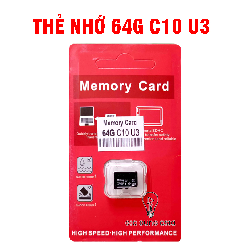 Thẻ nhớ TF (micro-SD) 32G/64G Class 10 - U3 90MB/s điện thoại - camera 4K tốc độ cao