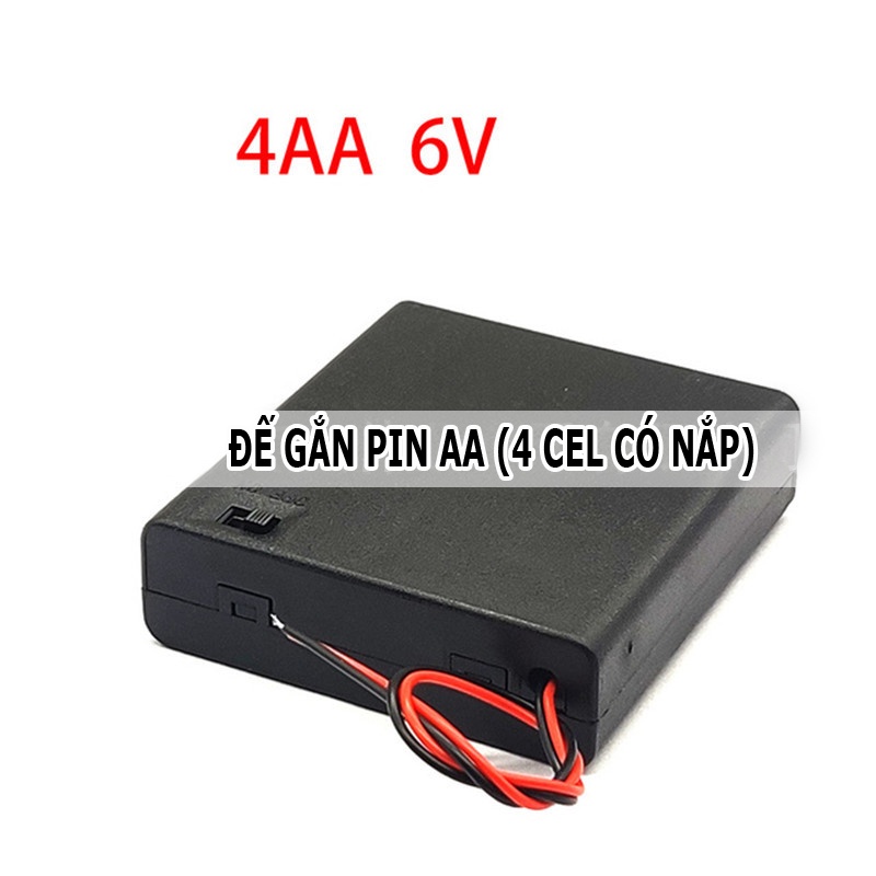 Đế gắn pin AA - khay đựng pin nối tiếp có dây đế lò xo gắn pin AA
