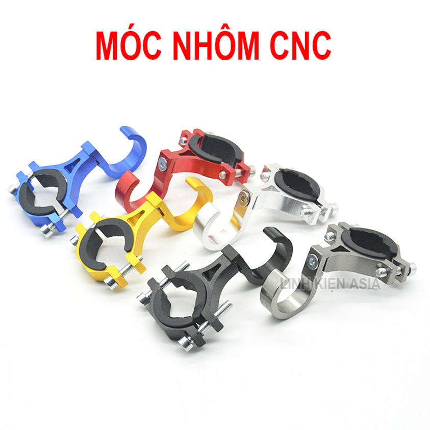 Móc nhôm CNC treo ghi đông xe đạp xe máy có đệm chắc chắn