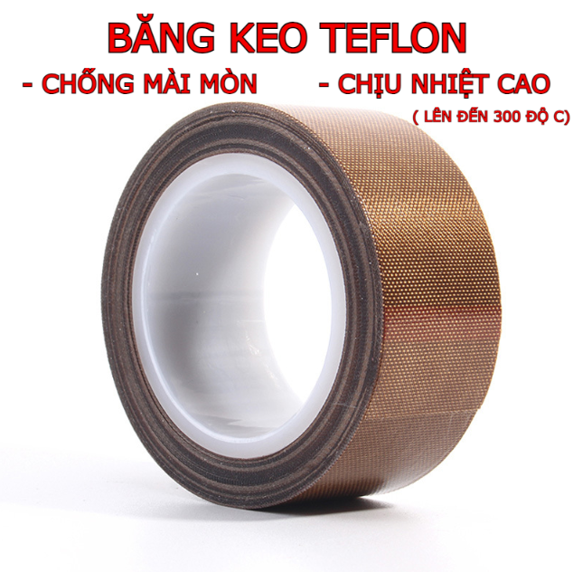 Băng keo TEFLON chống mài mòn, cách nhiệt cao đến 300 độ C dày 0,18mm