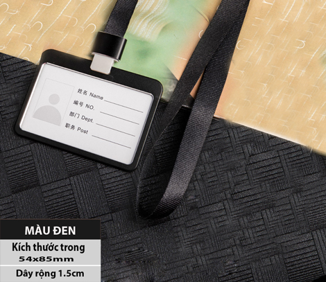 Thẻ bảng tên hợp kim Nhôm và dây đeo rộng 1.5cm cao cấp