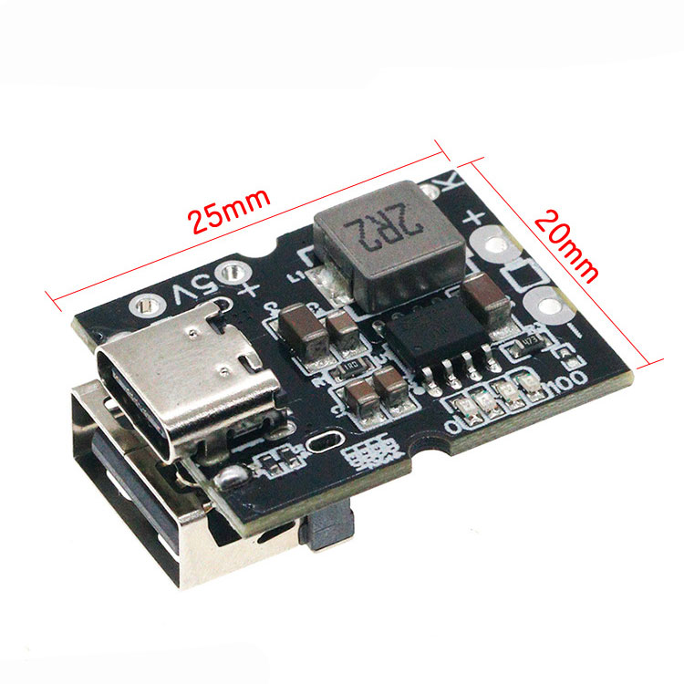 Mạch sạc dự phòng 2 cổng TypeC và USB 2.0 Type A  dòng sạc 2A-5V (USB-C + USB-A)