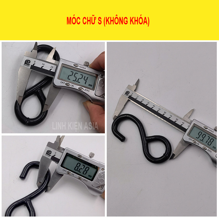 Móc kim loại chữ S J gắn dây buộc hàng hóa thép dày chắc chắn