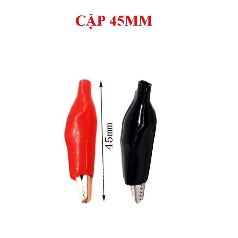 Cặp đầu kẹp cá sấu đỏ + đen