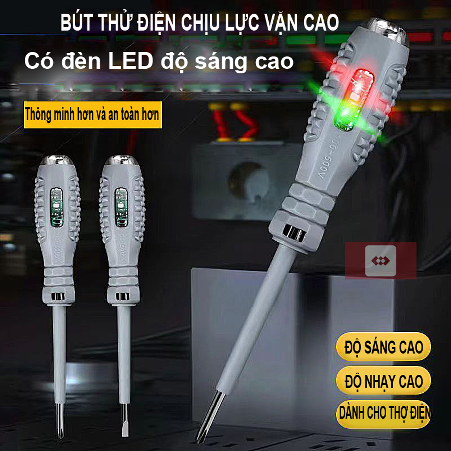 Bút thử điện đa năng có đèn led báo hiệu kèm tua vít (có từ tính)