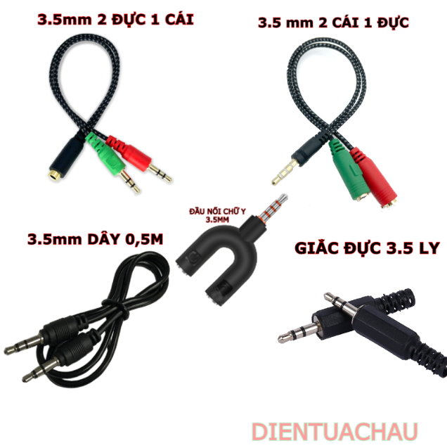 Dây cáp âm thanh 3.5 ly - giắc kết nối 3.5mm có dây và không dây