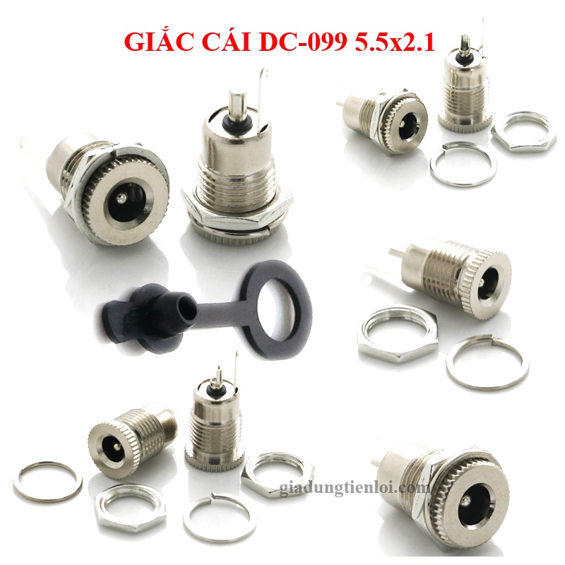 Chân giắc cái DC-099 chuẩn 5.5mm x 2.1mm (có cao su chống nước)