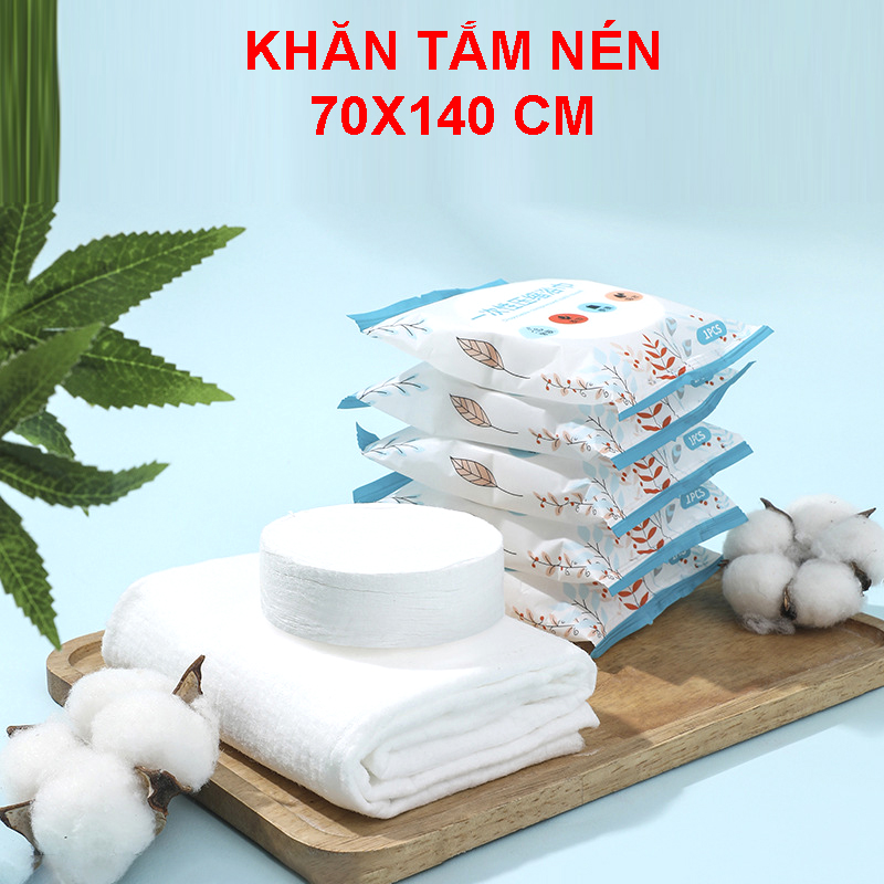 Khăn nén đi du lịch, cắm trại kích thước 70x140CM, khăn tắm hút chân không