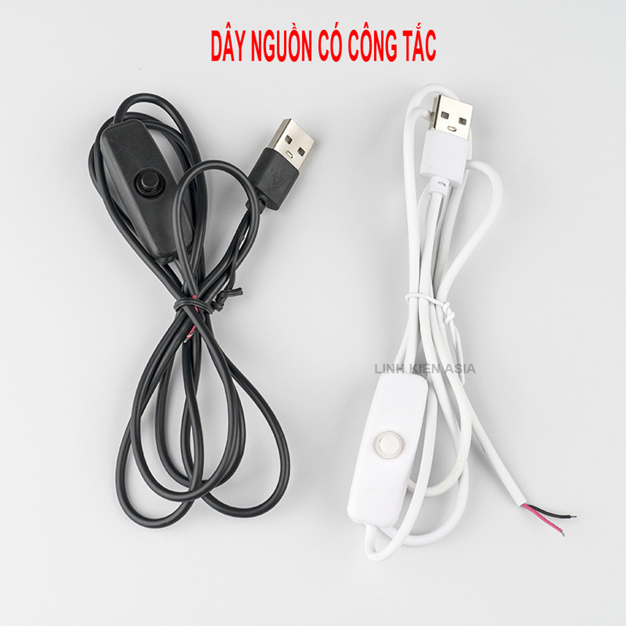 Dây nguồn USB 2 lõi có công tắc dùng cho đèn LED để bàn