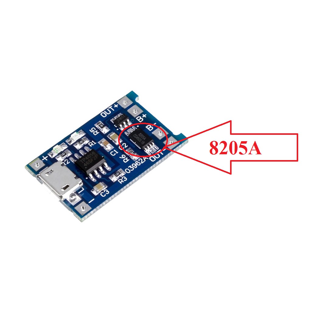 Mạch Sạc Pin Lithium - Li-ion - 18650 TP4056 cổng MicroUSB