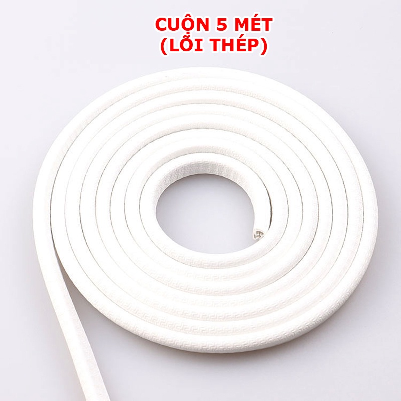 Cuộn 5 mét gioăng cao su lõi thép nẹp viền cửa chống va đập trầy xước cánh cửa Ô Tô