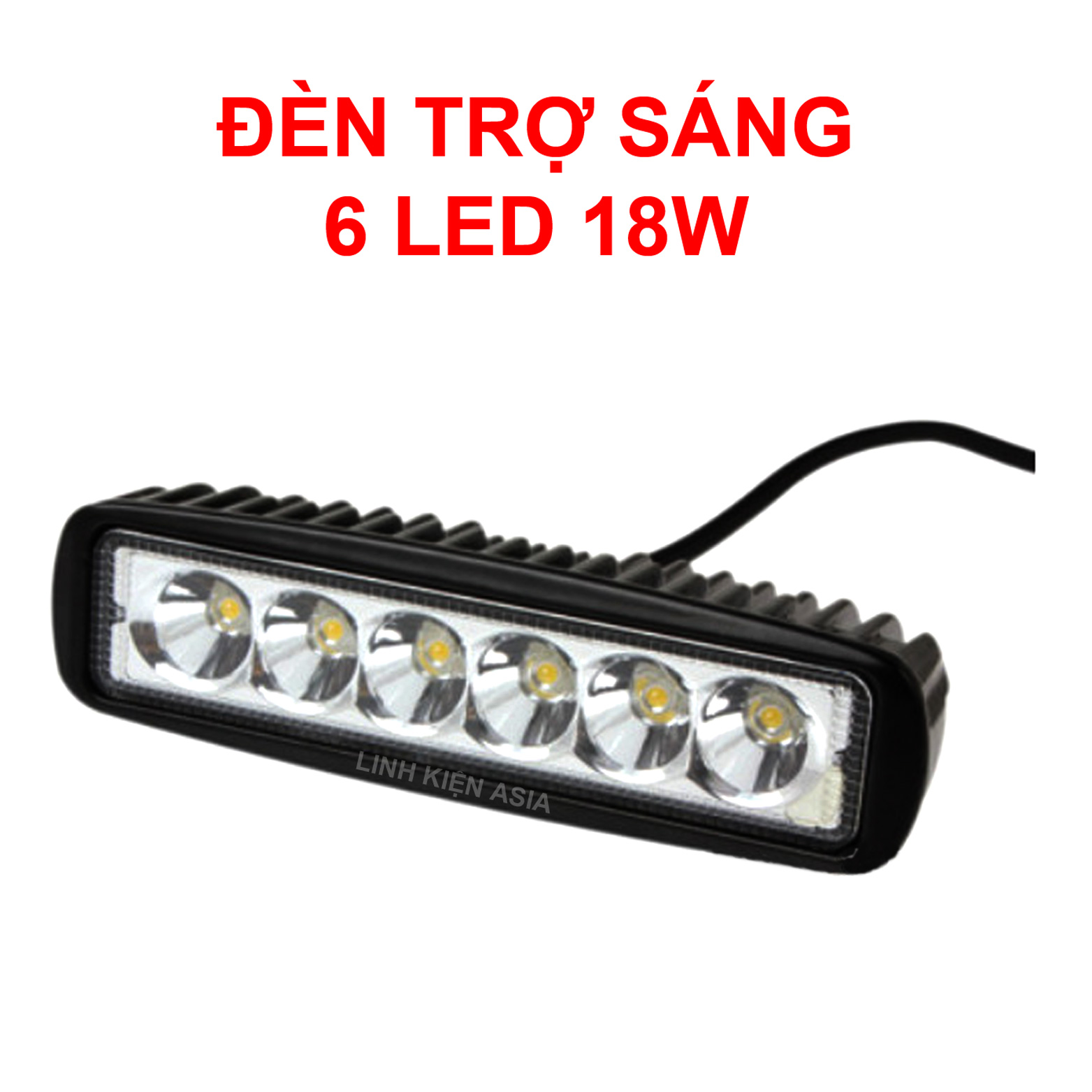 Đèn pha trợ sáng 6LED 18W dùng cho ô tô, xe máy ánh sáng trắng 12V