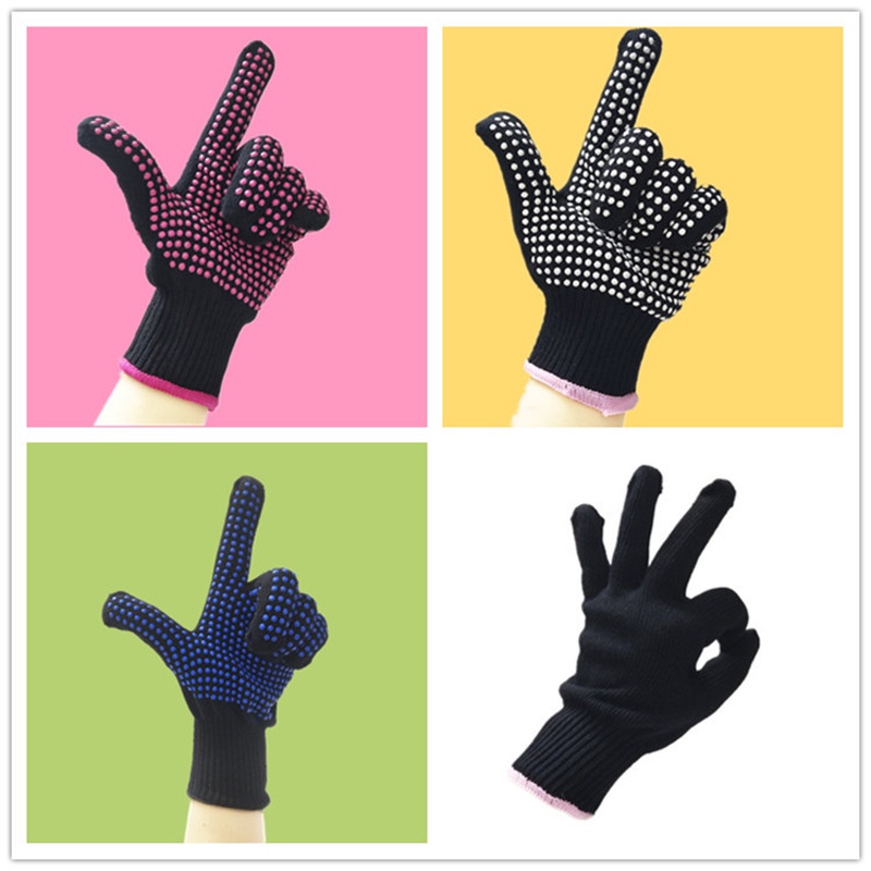 Găng tay cách nhiệt chống bỏng - chống trượt chấm bi (1 cặp)