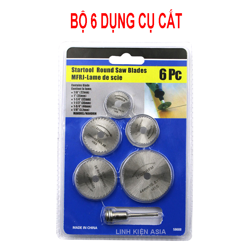 Bộ 6 thiết bị cưa Lưỡi Cưa Tròn bằng thép tốc độ cao cắt gỗ cắt nhựa
