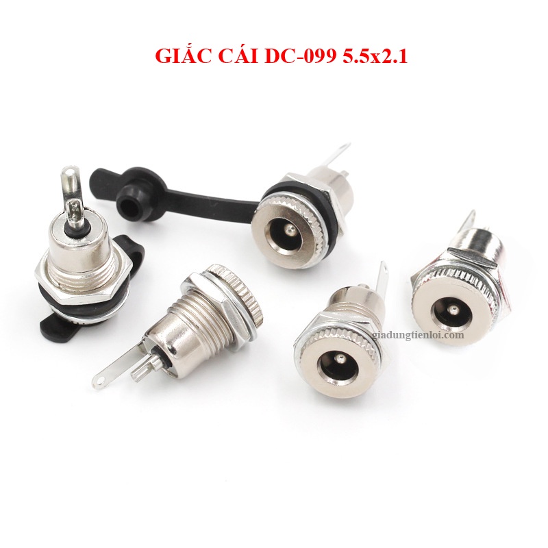 Chân giắc cái DC-099 chuẩn 5.5mm x 2.1mm (có cao su chống nước)